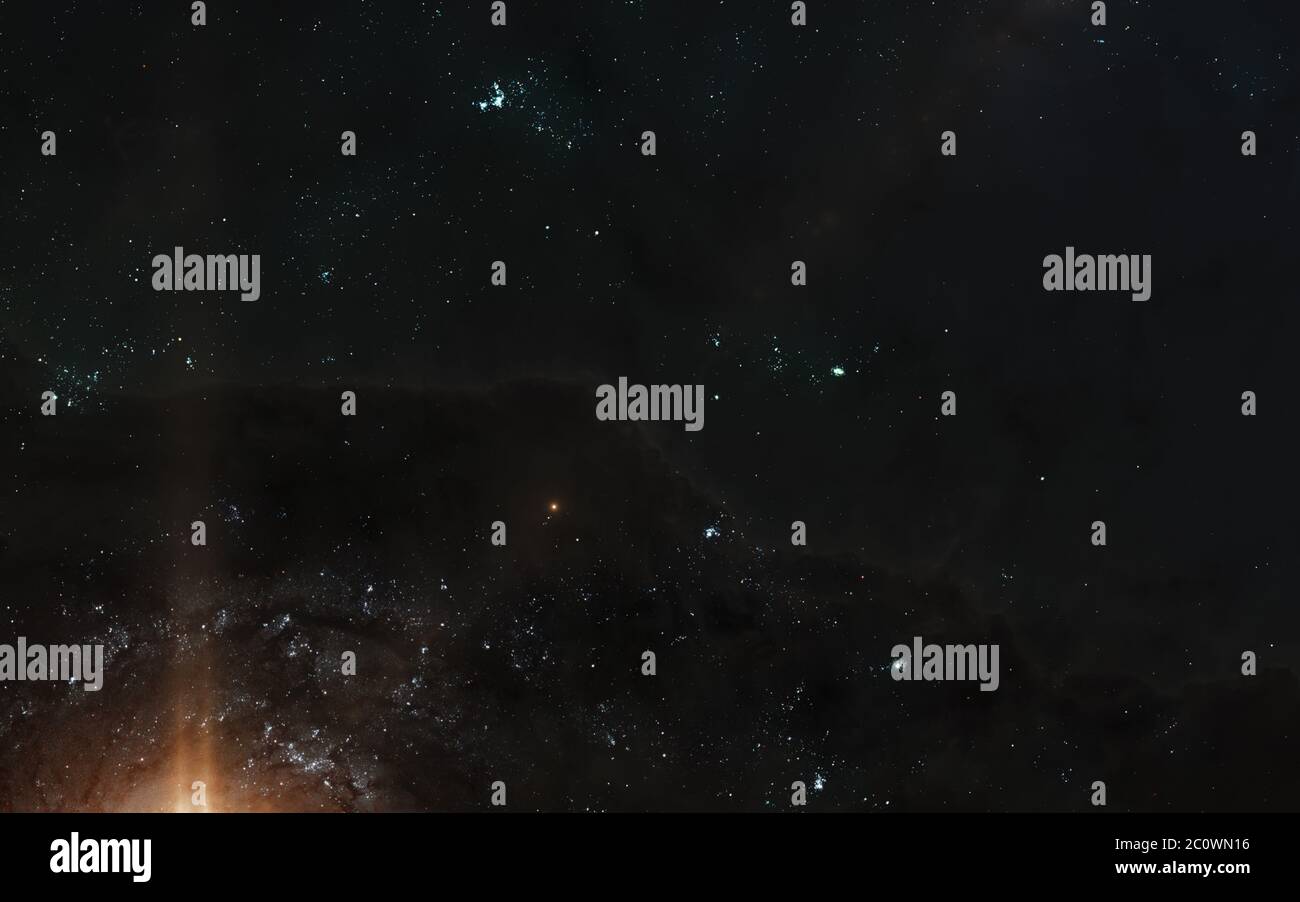 Sternhaufen, Galaxie, tiefe Weltraumlandschaft Stockfoto