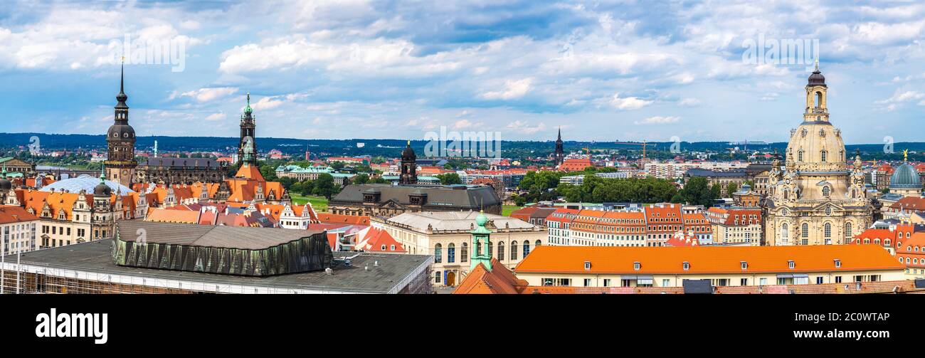 Panoramablick über Dresden Stockfoto