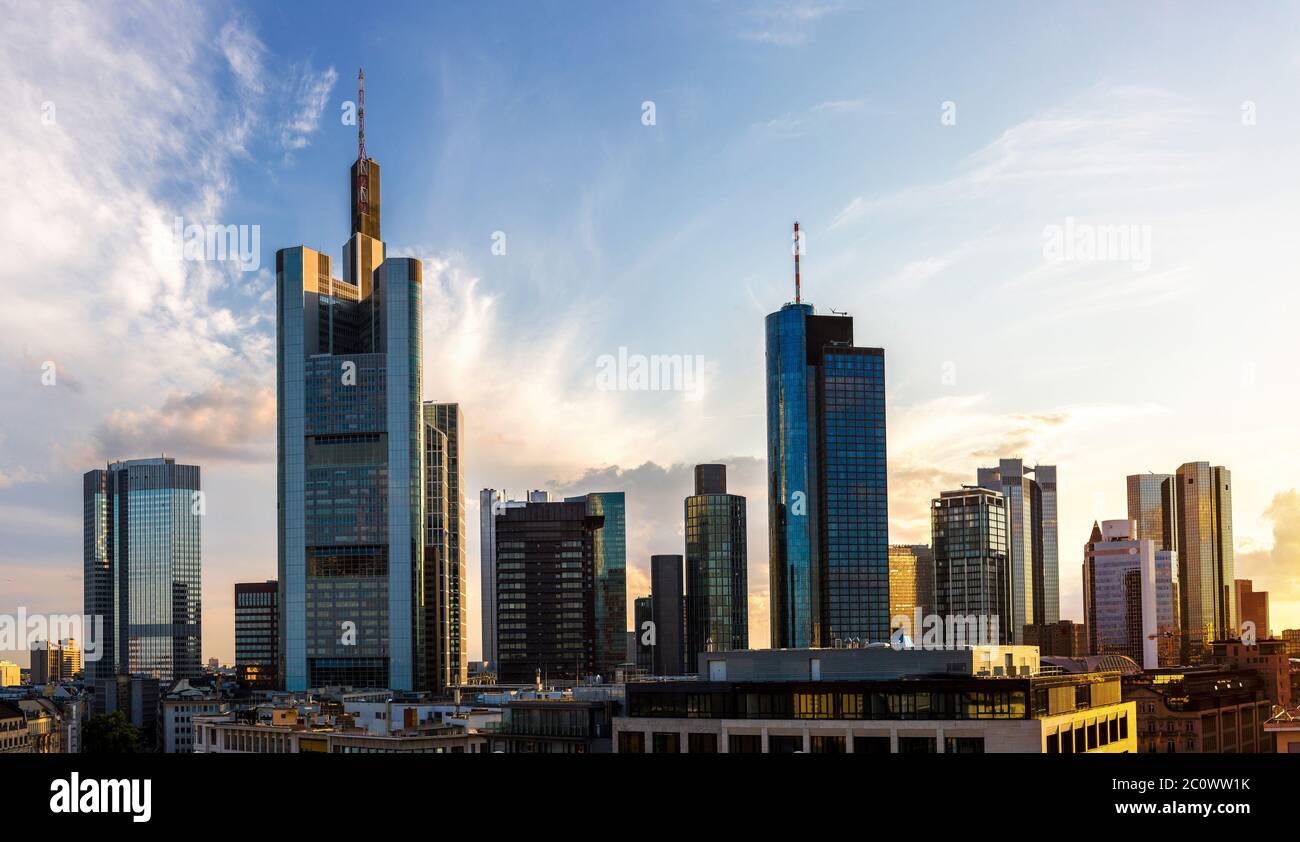 Luftaufnahme von Frankfurt Stockfoto