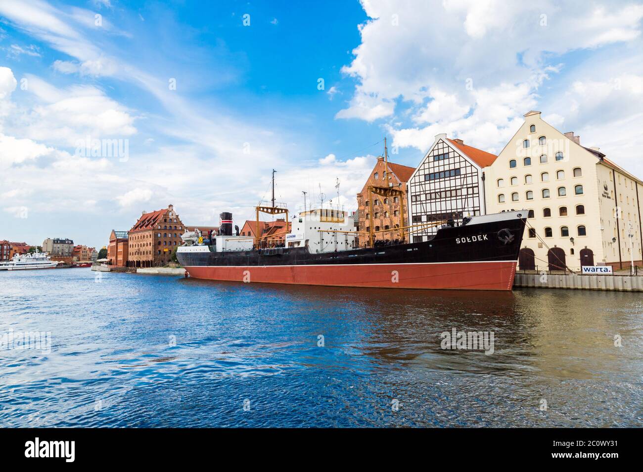 SS SOLDEK am Motlawa-Fluss in Danzig Stockfoto