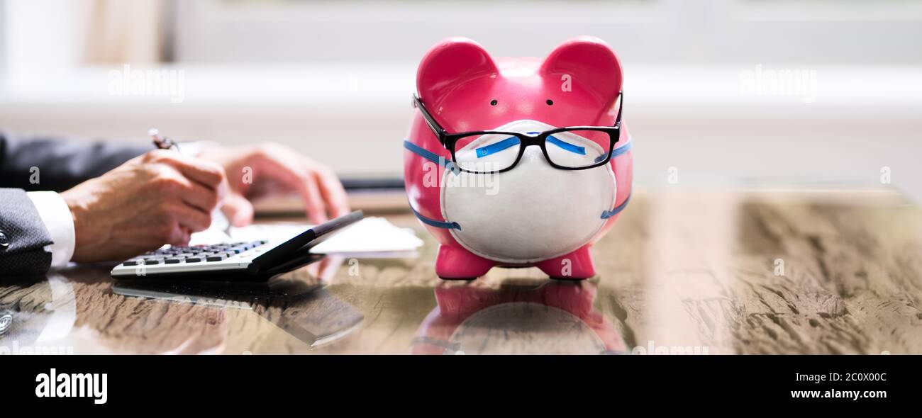 Sparen Sie Geld Sparschwein, Budgetierung Und Finanzaudit Stockfoto