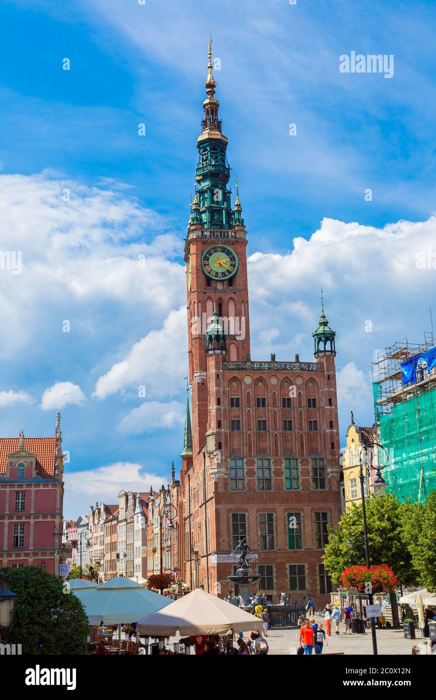 Danzig-Altstadt-lange Marktstraße Stockfoto