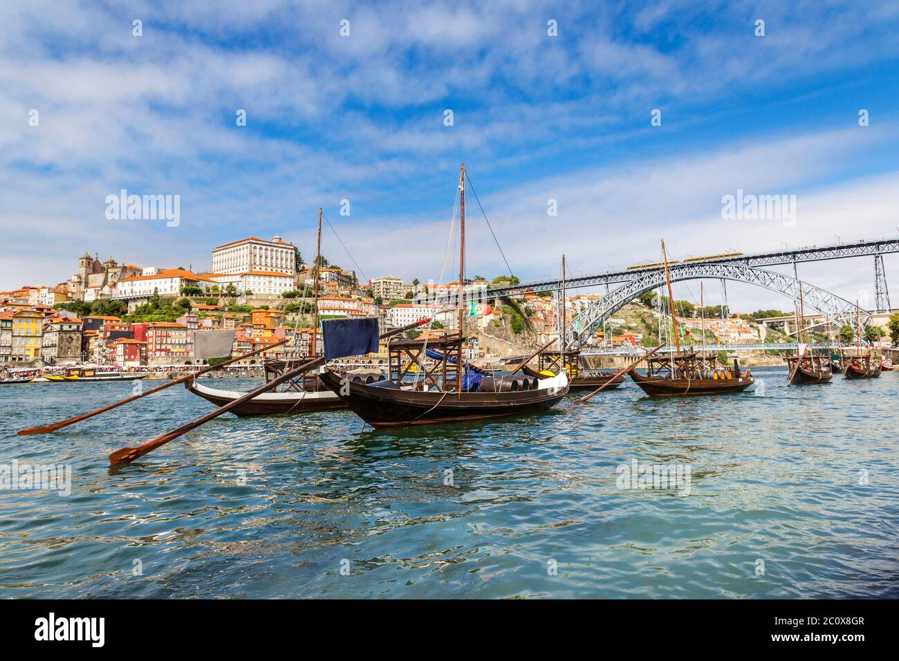 Porto und alte traditionelle Boote Stockfoto