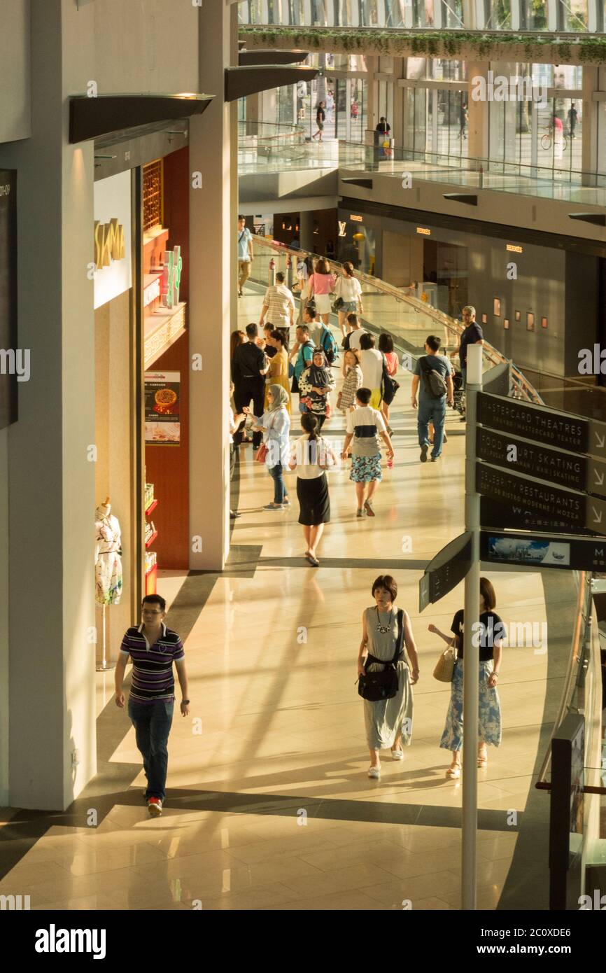 The Shoppes at Marina Bay Sands Hotel. Marina Bay. Singapur Stockfoto