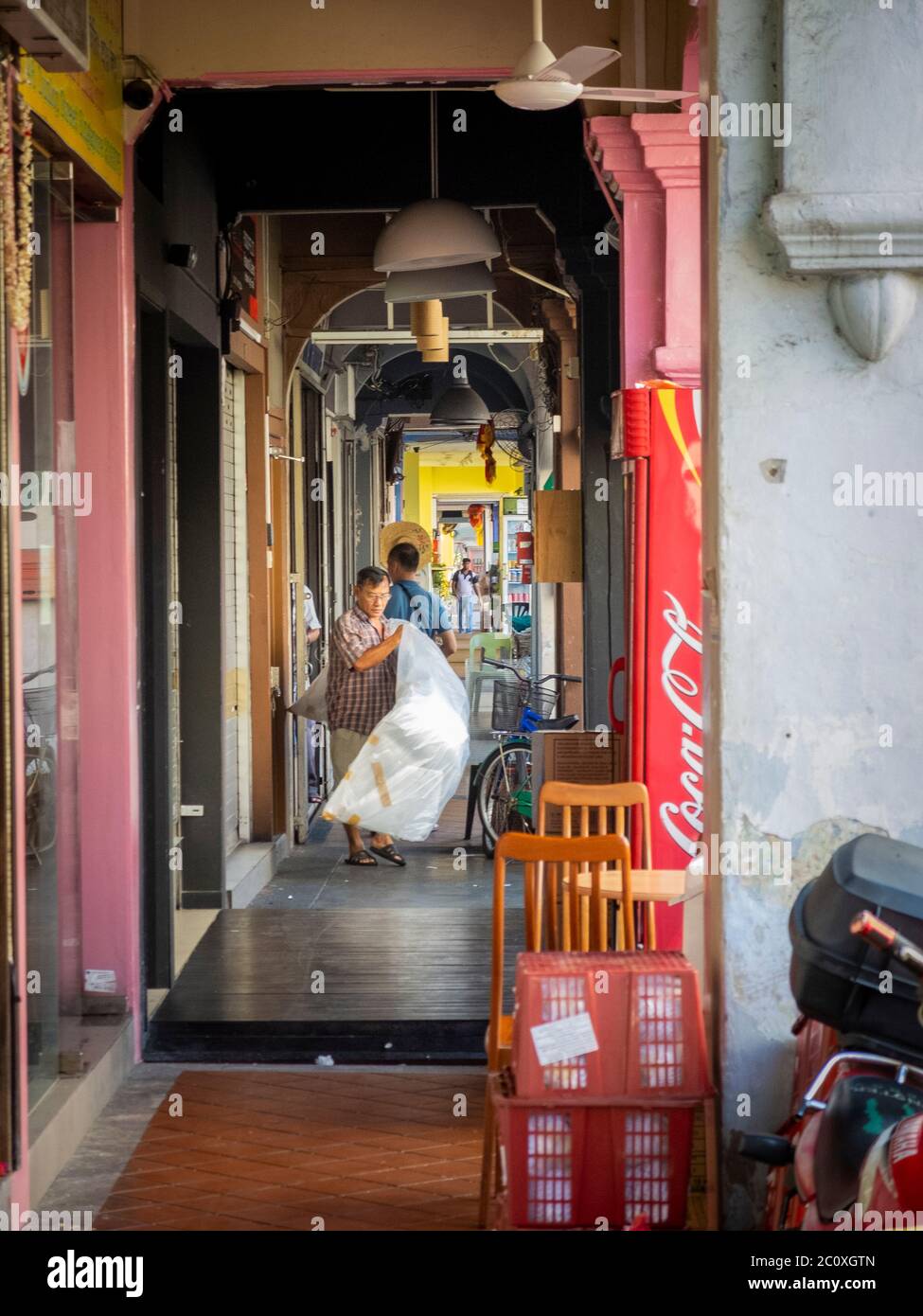 Straßenszene in der Dunlop Street. Little India. Singapur Stockfoto