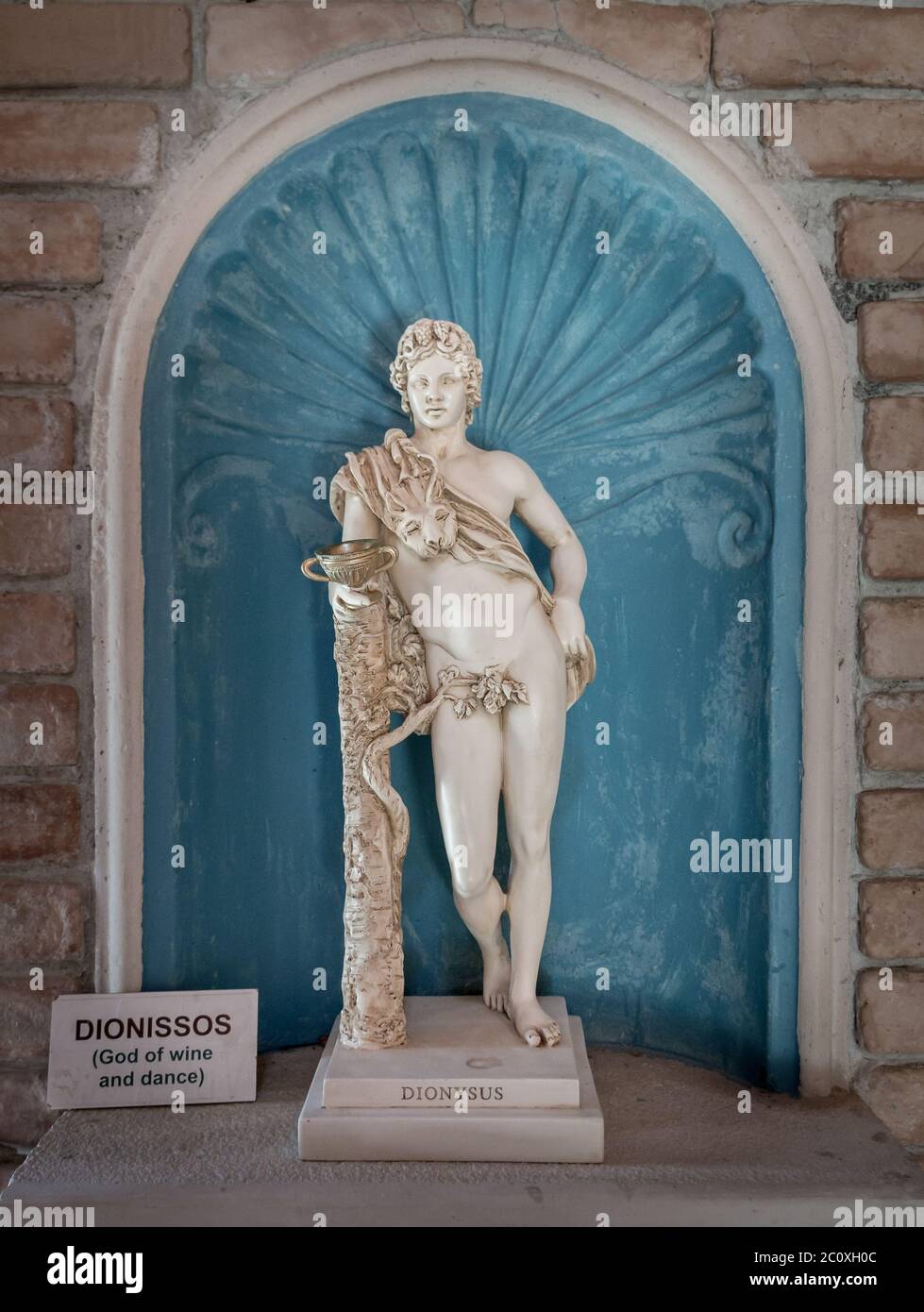 Dionysos Statue gott der Ernte und des Weins auf Griechisch Stockfoto
