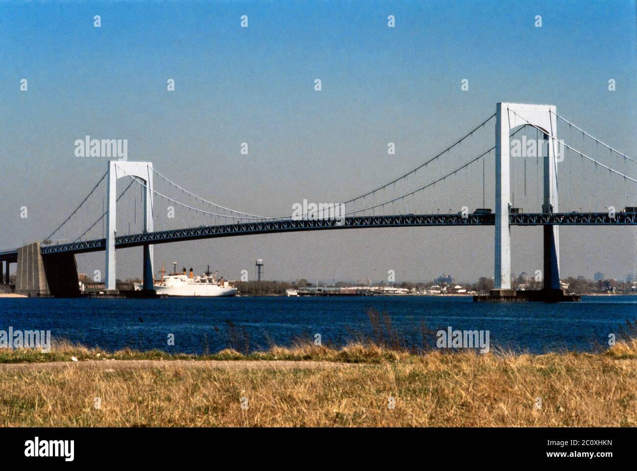 Verrazano Narrows Bridge 1980 Stockfoto