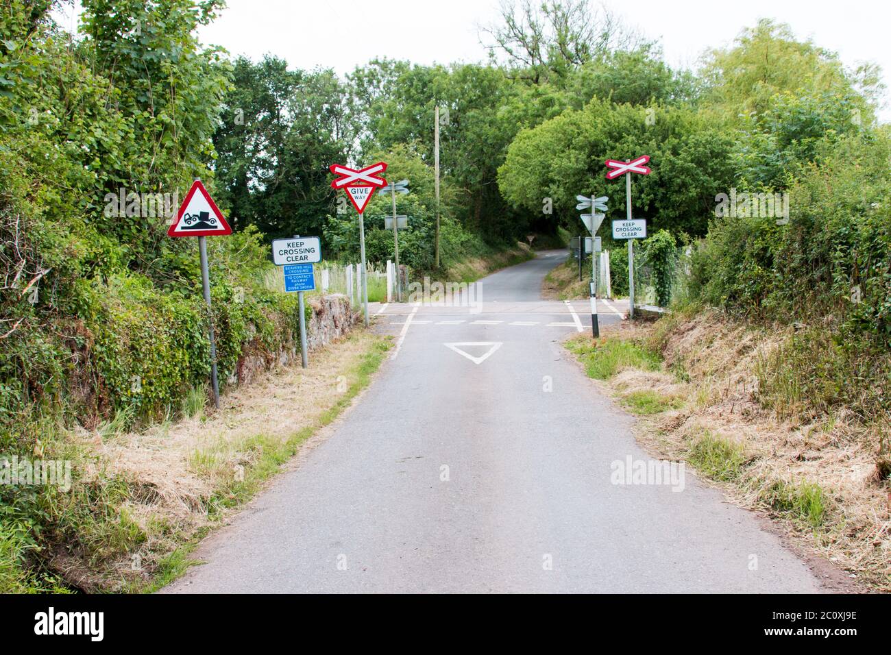 Bahnübergang Stockfoto