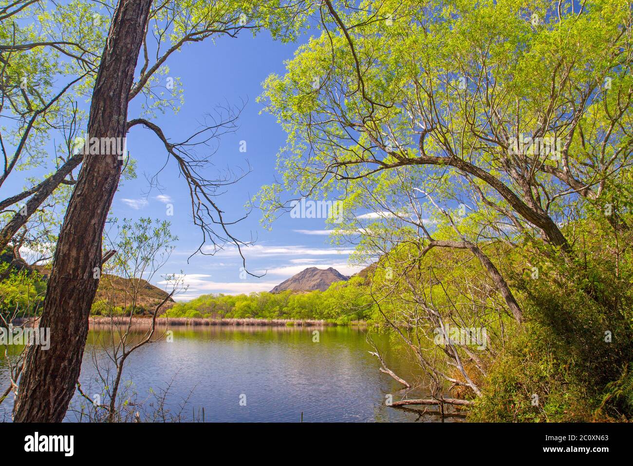 Diamond Lake in den Rocky Mountain außerhalb von Wanaka Stockfoto
