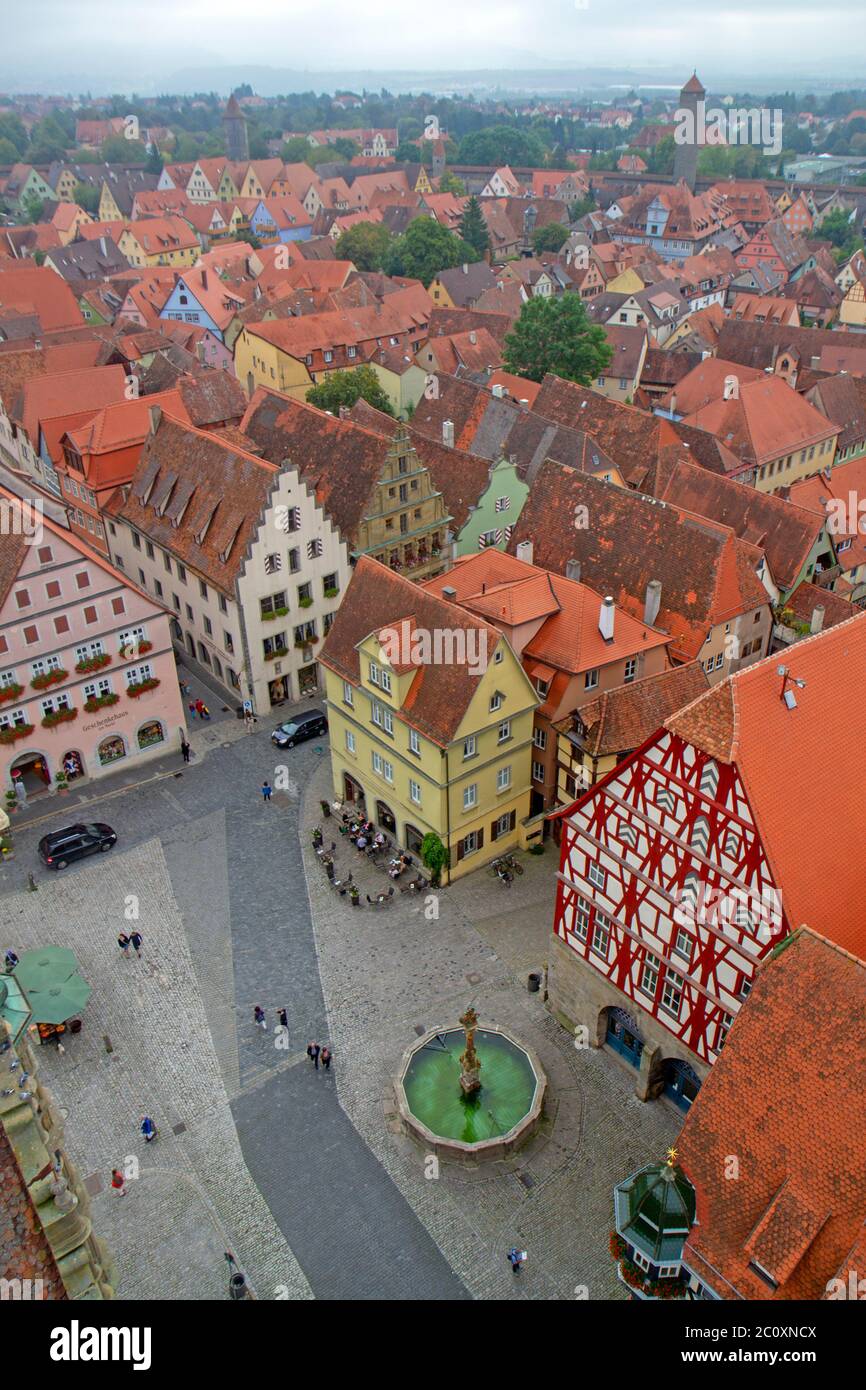 Marktplatz in Rothenburg ob der Tauber Stockfoto