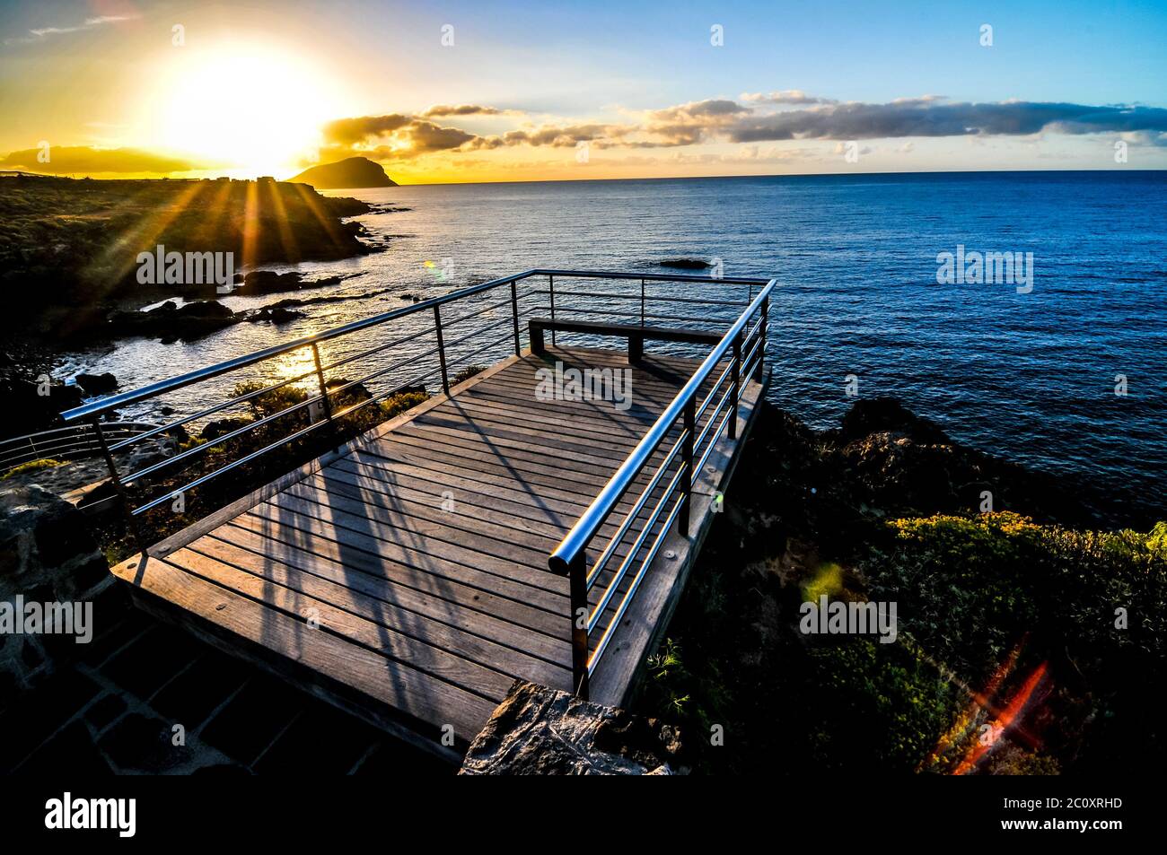 Sunrise-Pier Stockfoto