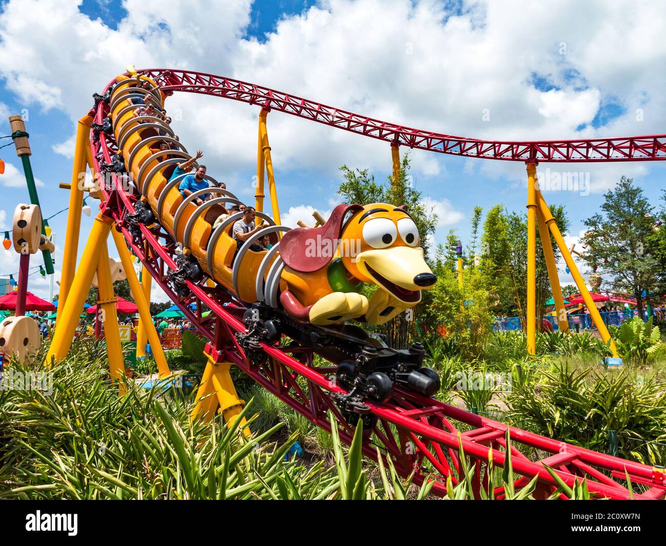 ORLANDO, FLORIDA – 1. Juli 2018 – Slinky Dog Dash in Toy Story Land in Hollywood Studios, Walt Disney World, Eröffnung am 30. Juni 2018. Stockfoto