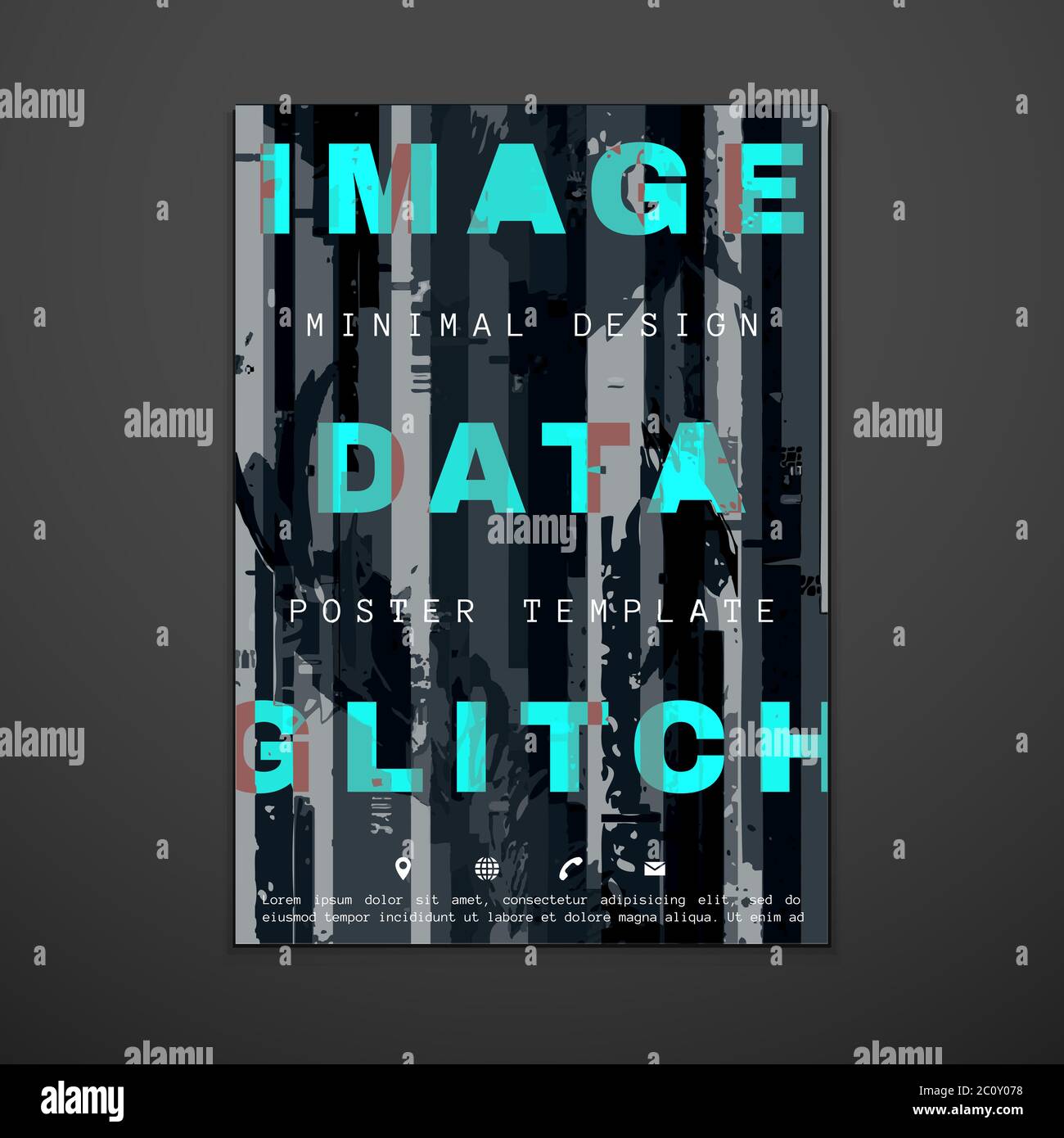 Farbige Glitch Design Hintergrund Poster Layout Stockfoto