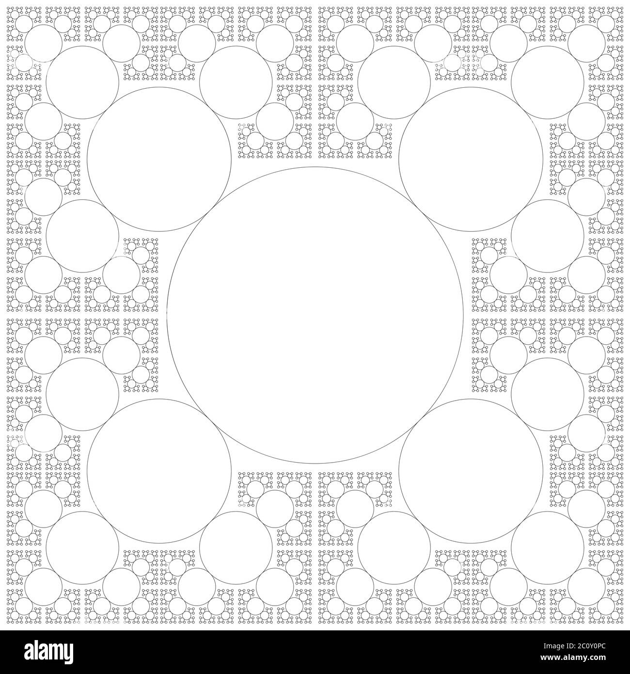 Kreis sakrale Geometrie fraktalen Hintergrund Stockfoto