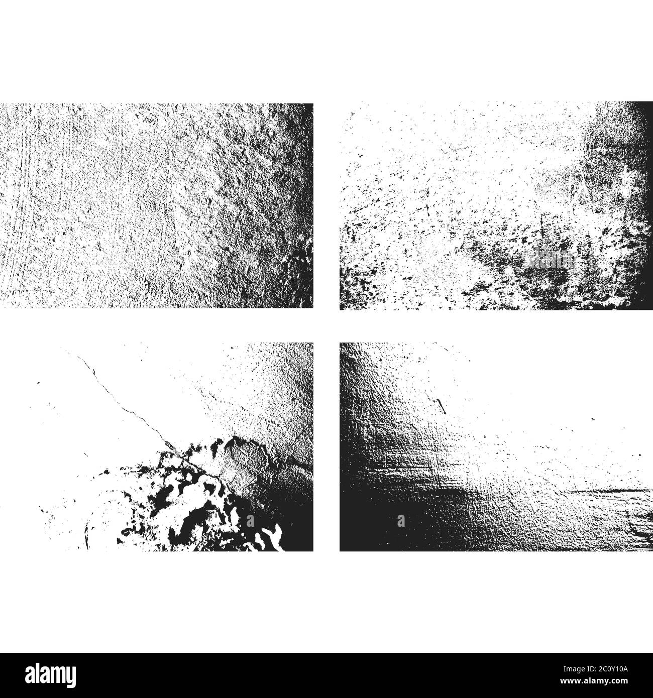 Grunge monochrome grobe Textur gesetzt Stockfoto