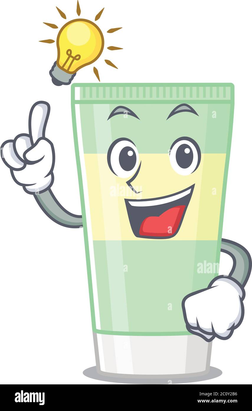 Maskottchen Charakter von smart Reinigung Schaum hat eine Idee Geste Stock Vektor