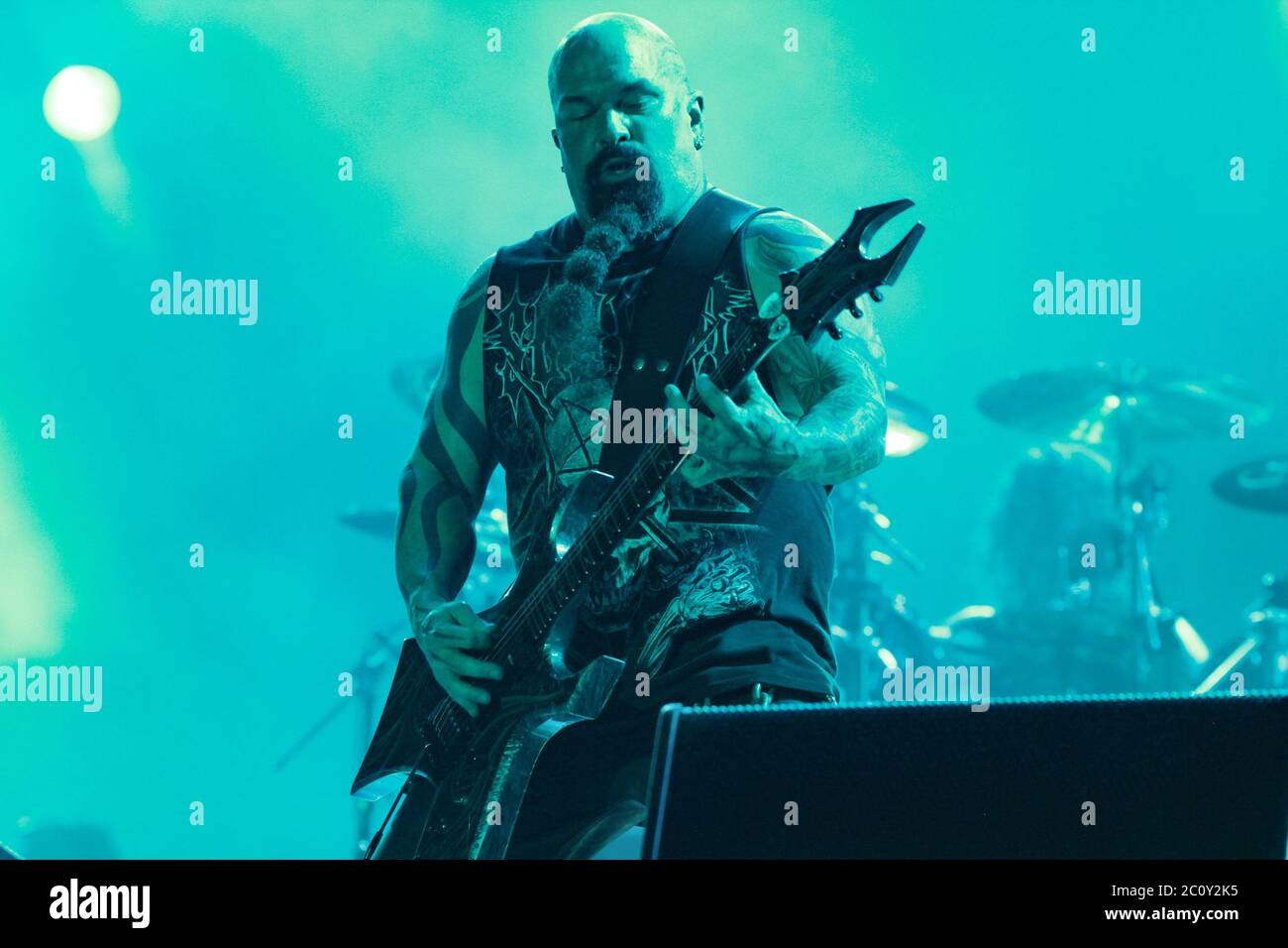 RIO DE JANEIRO, 22.09.2013: Slayer tritt auf der Sunset Stage des Rock in Rio V in Rio de Janeiro auf (Néstor J. Beremblum / Alamy News) Stockfoto