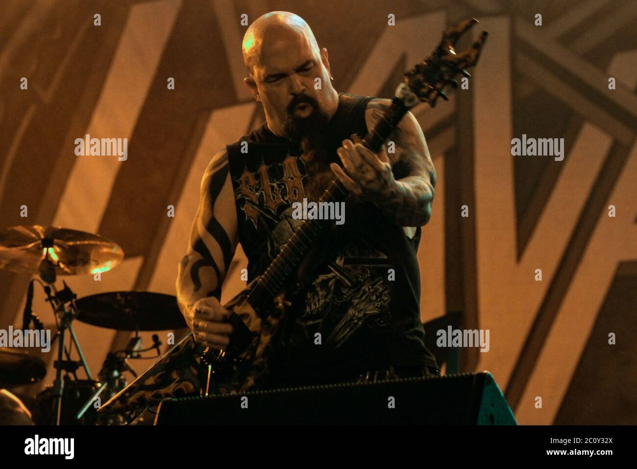 RIO DE JANEIRO, 22.09.2013: Slayer tritt auf der Sunset Stage des Rock in Rio V in Rio de Janeiro auf (Néstor J. Beremblum / Alamy News) Stockfoto