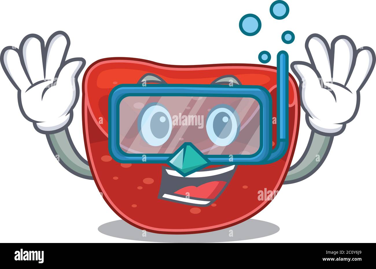 Meatloaf Maskottchen Design schwimmt mit Taucherbrille Stock Vektor