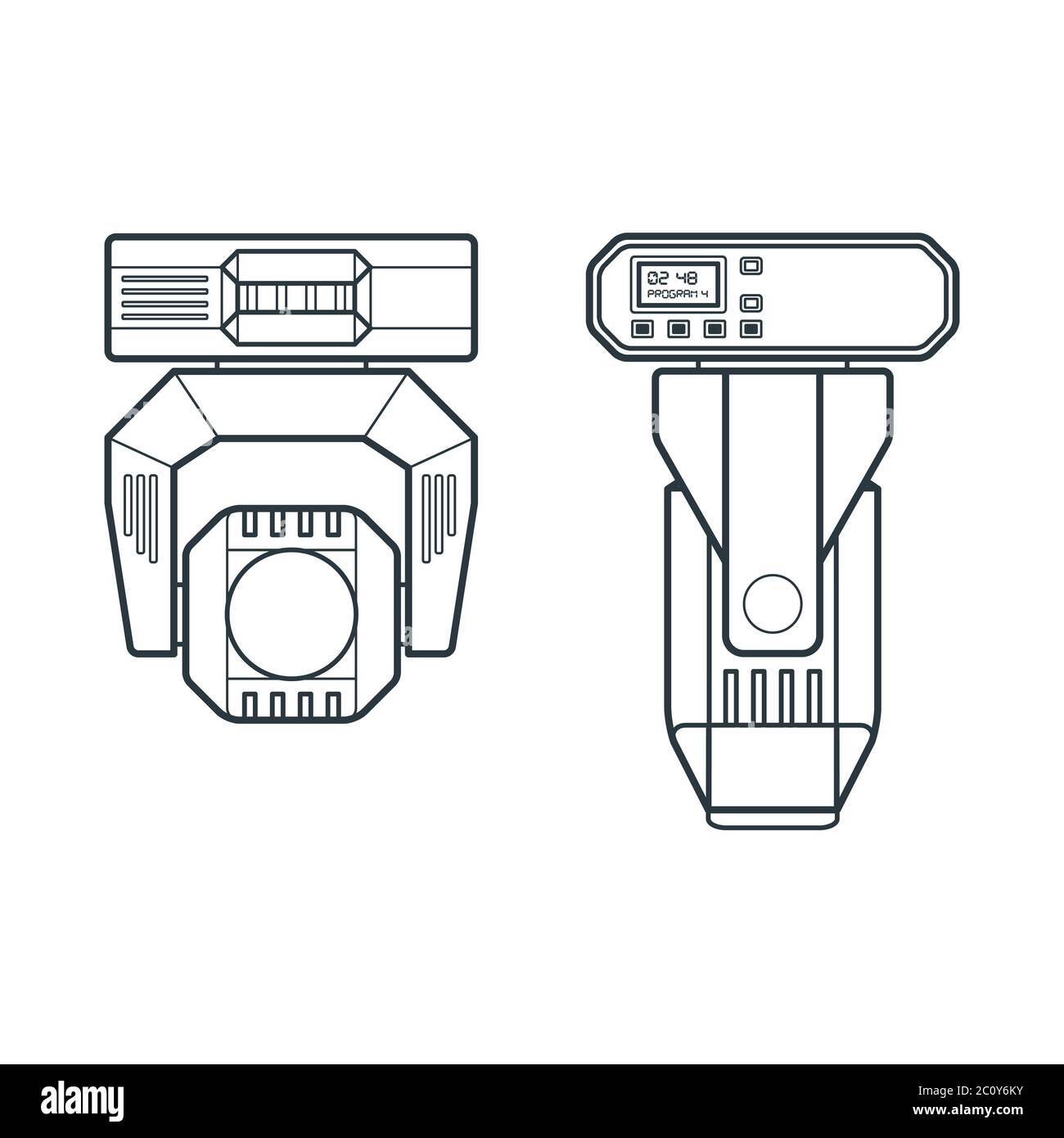 Konzert bewegte Beleuchtung Kopf skizzieren Illustration Stockfoto