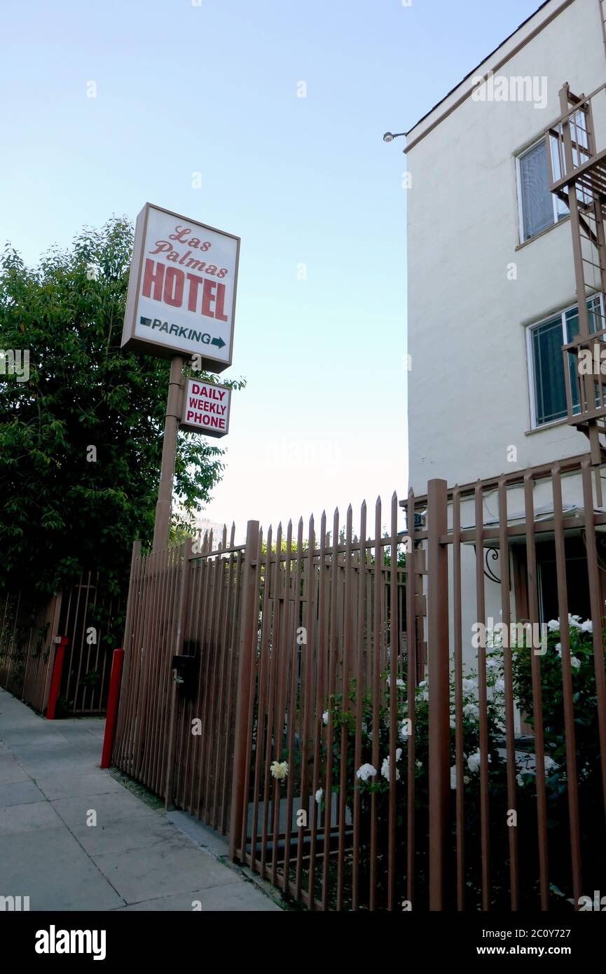 Los Angeles, Kalifornien, USA 12. Juni 2020 EINE allgemeine Sicht der Atmosphäre der letzten Residenz von Elizabeth Short, aka die Black Dahlia an 1738 N. Las Palmas Avenue am 12. Juni 2020 in Los Angeles, Kalifornien, USA. Foto von Barry King/Alamy Stockfoto Stockfoto