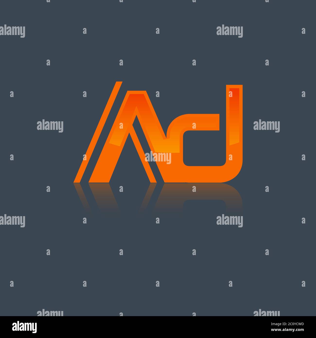 AD Letter Logo Design mit Kreativ-Modern trendy Typografie und Orange Farben.EPS 10 Stock Vektor