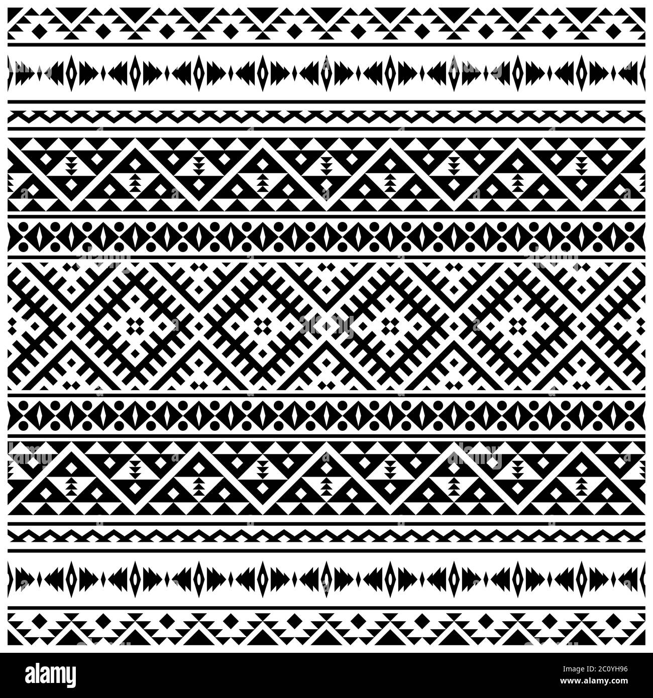 Aztec nahtlose Muster ethnischen Hintergrund Design Vektor. Illustration traditioneller Motive Stockfoto
