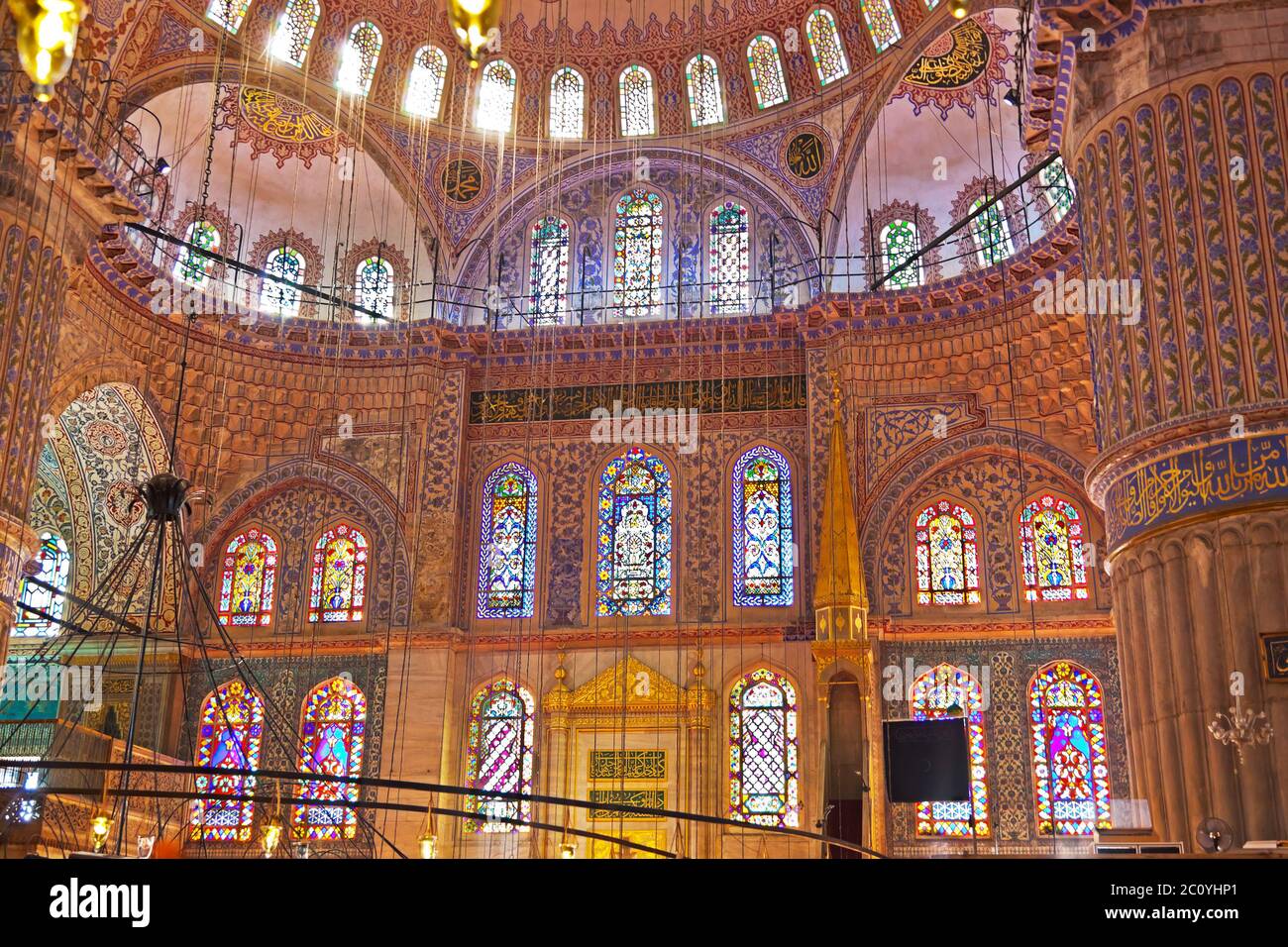Innenraum der blauen Moschee in Istanbul Türkei Stockfoto