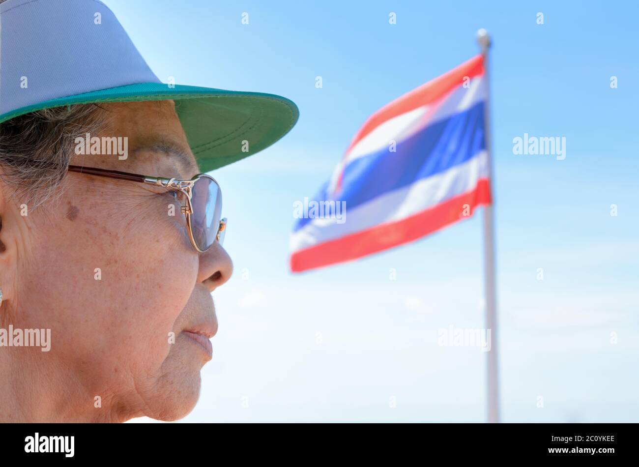 Angesichts der alten Frauen Thai Stockfoto