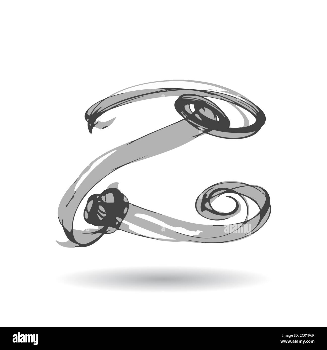 Abstrakten Buchstaben Z-Logo-Design-Vorlage. schwarze und weiße kreative Zeichen. Symbol. Stockfoto