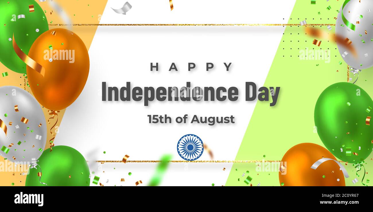 Happy Indian Independence Day Banner. Stock Vektor