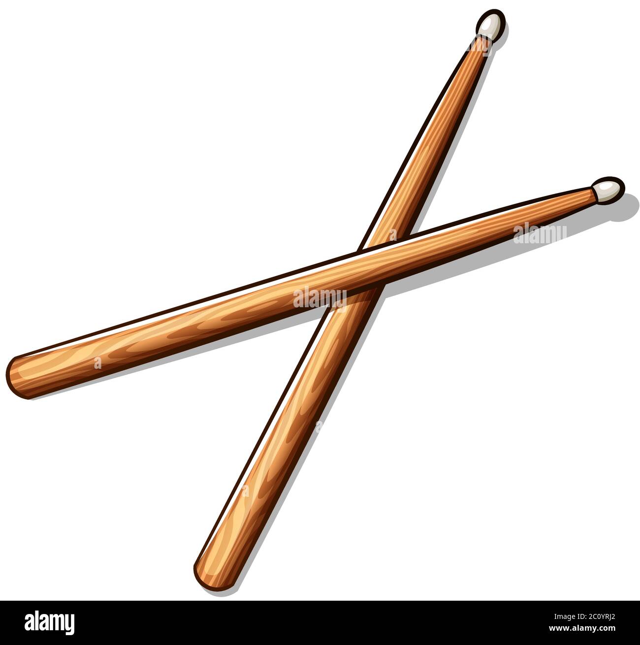 Vektor-Illustration von hölzernen Drumsticks Cartoon isoliert Stock Vektor