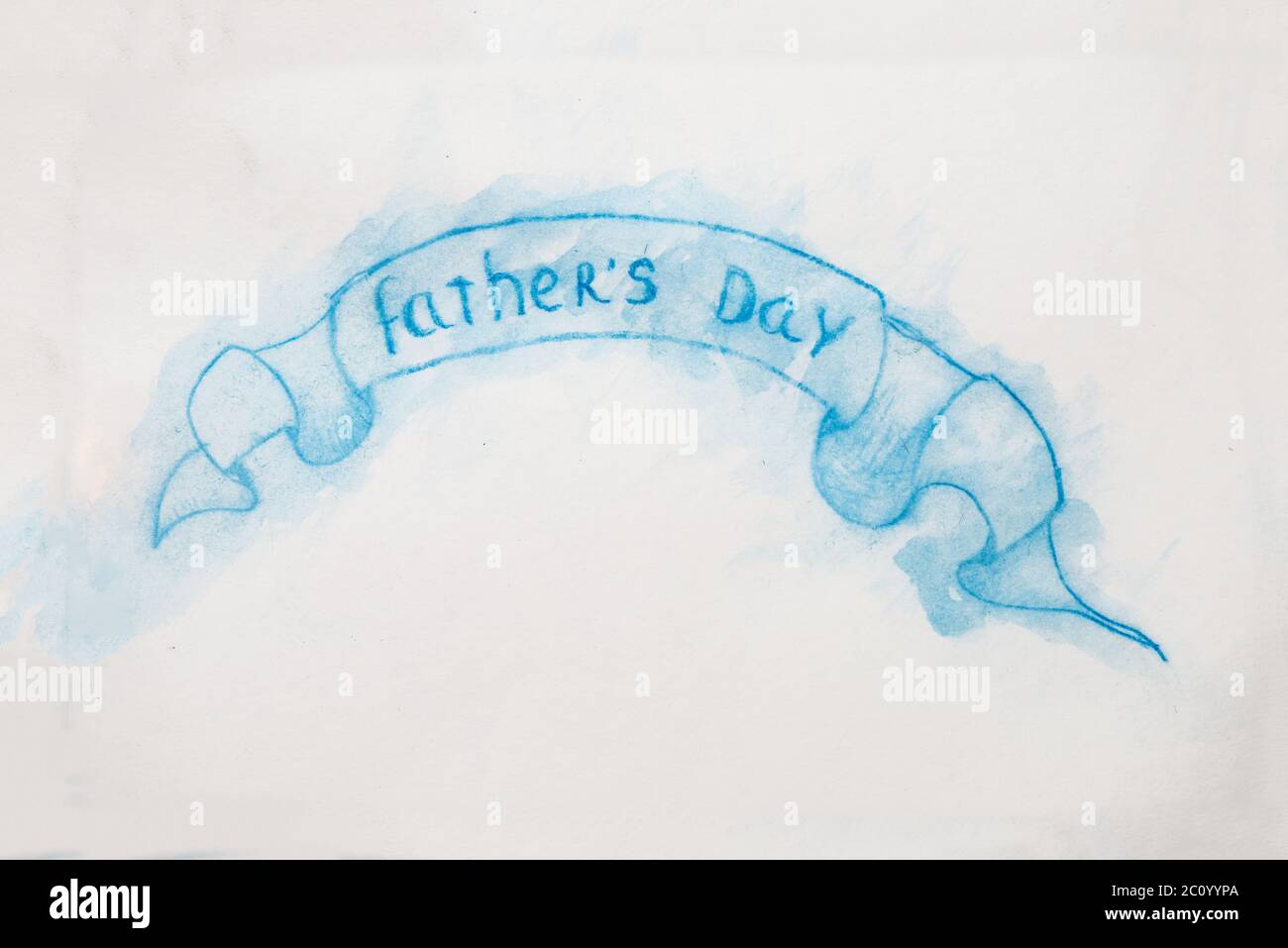 Beschriftung mit Multifunktionsleiste Grußkarte Vatertag. Aquarell hand gezeichnete illustration Stockfoto