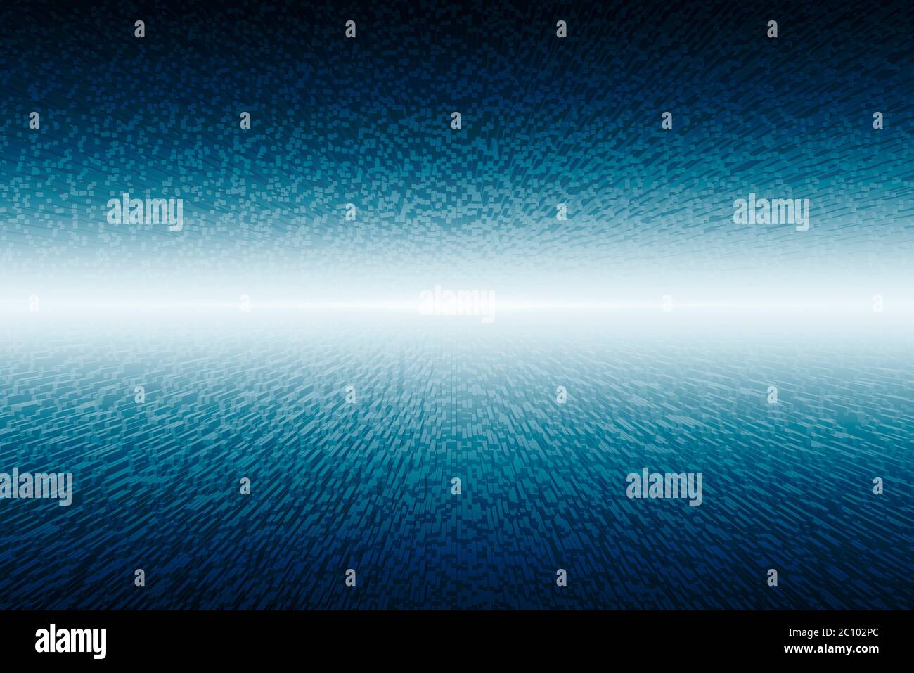 Abstrakter Hintergrund mit blauem Perspektivenmuster und Licht Stockfoto