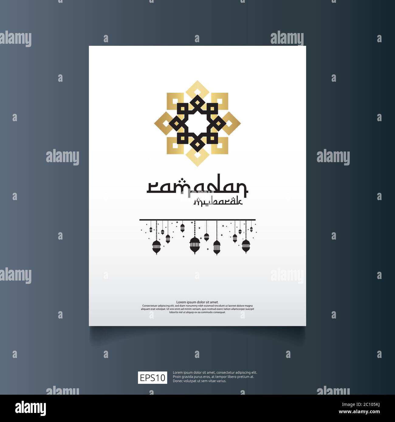 Ramadan Mubarak Vektor Typografie mit islamischen Mandala für Einladung Banner, Flayer, Karte Hintergrund Vektor-Illustration. Feier des Ramadan Stock Vektor