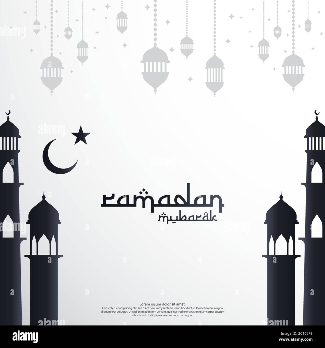 islamisches Designkonzept. Ramadan Kareem oder Eid Mubarak Einladung Banner oder Karte Hintergrund Gruß. Abstraktes Mandala mit arabischem Muster, Moschee Stock Vektor