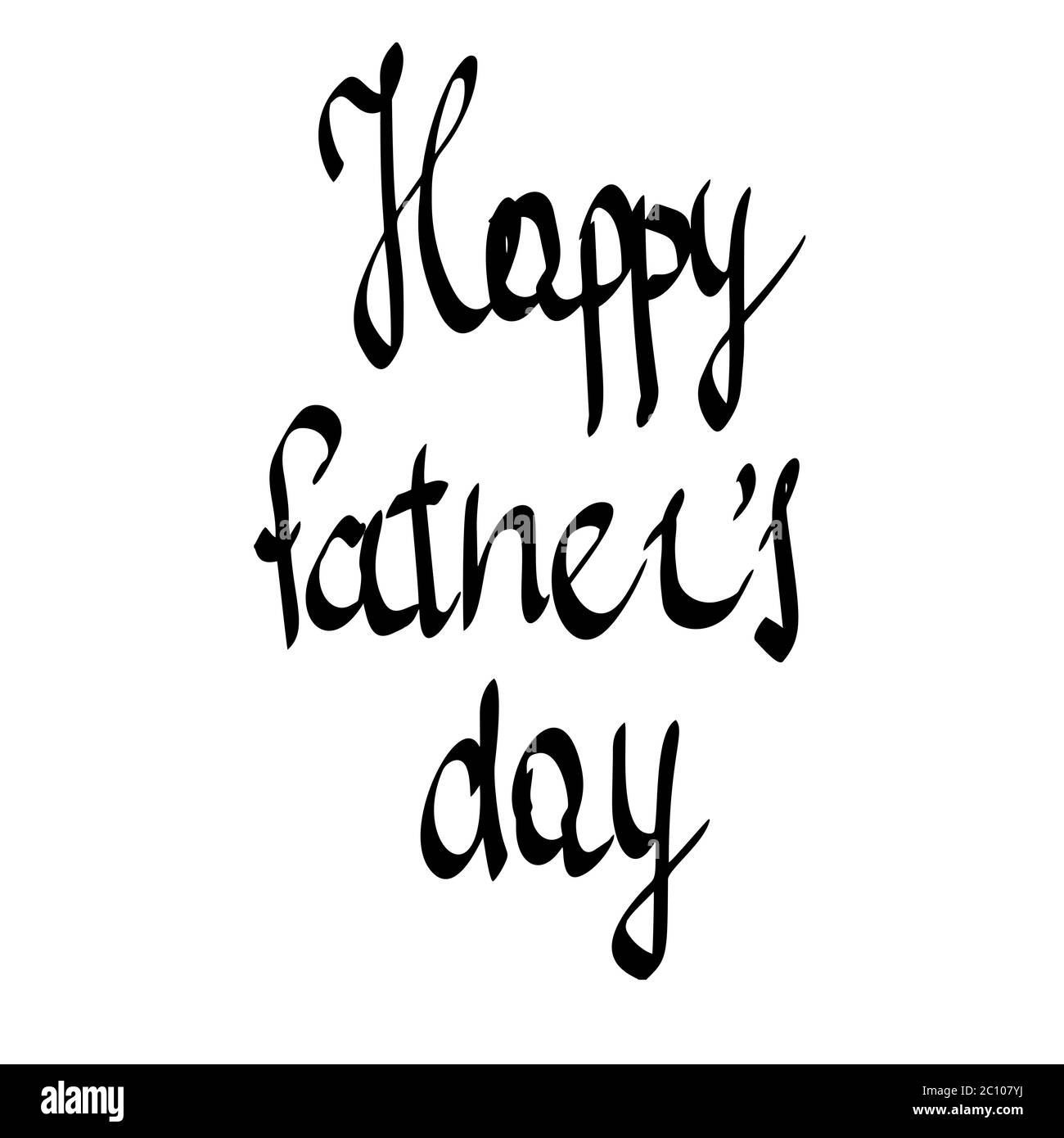 Happy Fathers Day. handgeschriebene Schrift, T-shirt-print-Design, typografische Komposition isoliert auf weißem Hintergrund. Stockfoto