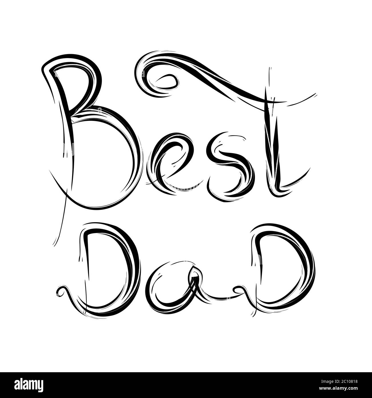Beste Papa. handgeschriebene Schrift, T-shirt-print-Design, typografische Komposition isoliert auf weißem Hintergrund. Stockfoto