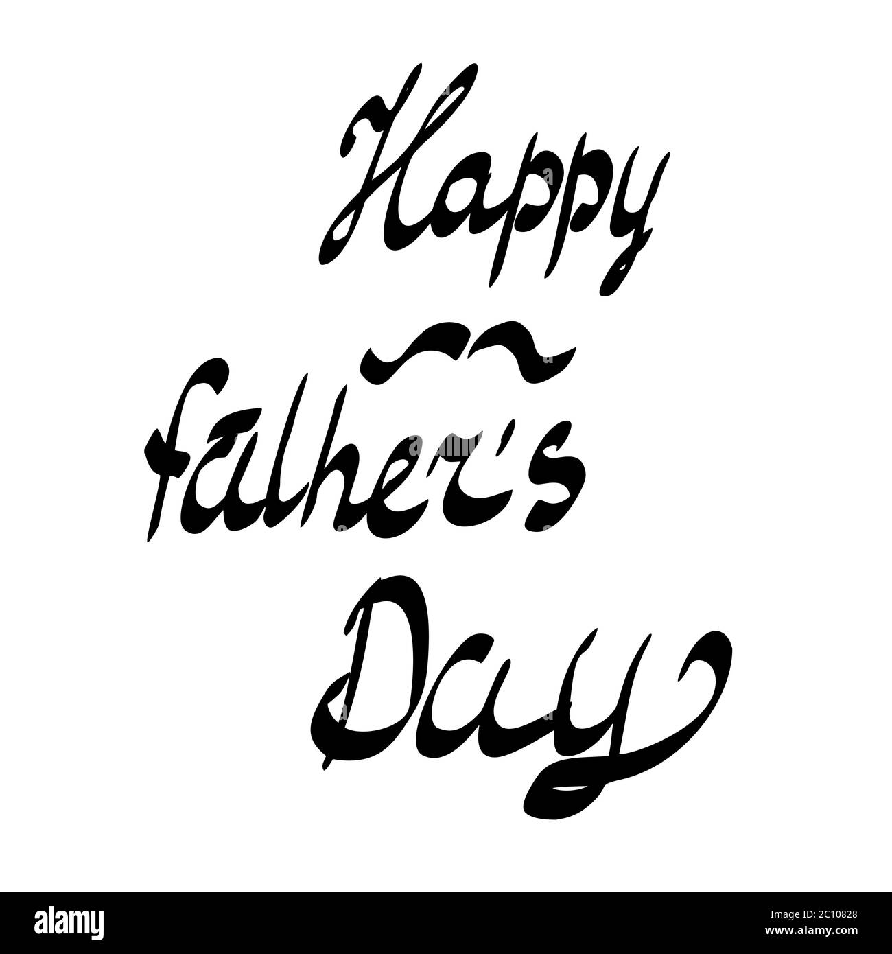 Happy Fathers Day. handgeschriebene Schrift, T-shirt-print-Design, typografische Komposition isoliert auf weißem Hintergrund. Stockfoto