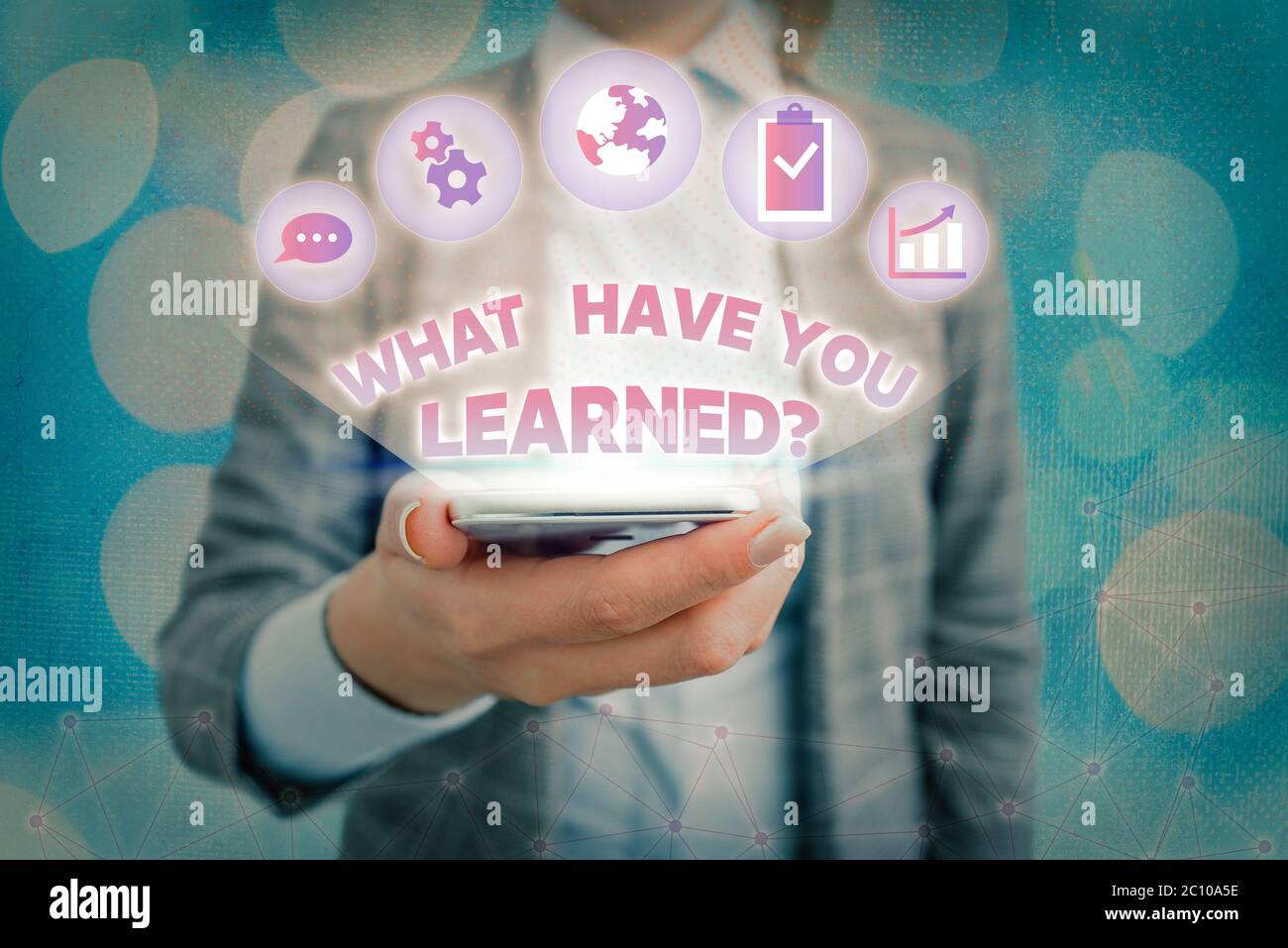 Textzeichen mit der Frage „Was haben Sie gelernt?“ Business Foto zeigt, um zu wissen, die Dinge zu erwerben oder absorbieren Stockfoto