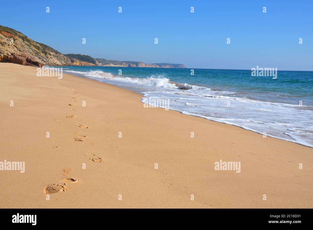 Leerer Strand, Algarve, Portugal Stockfoto