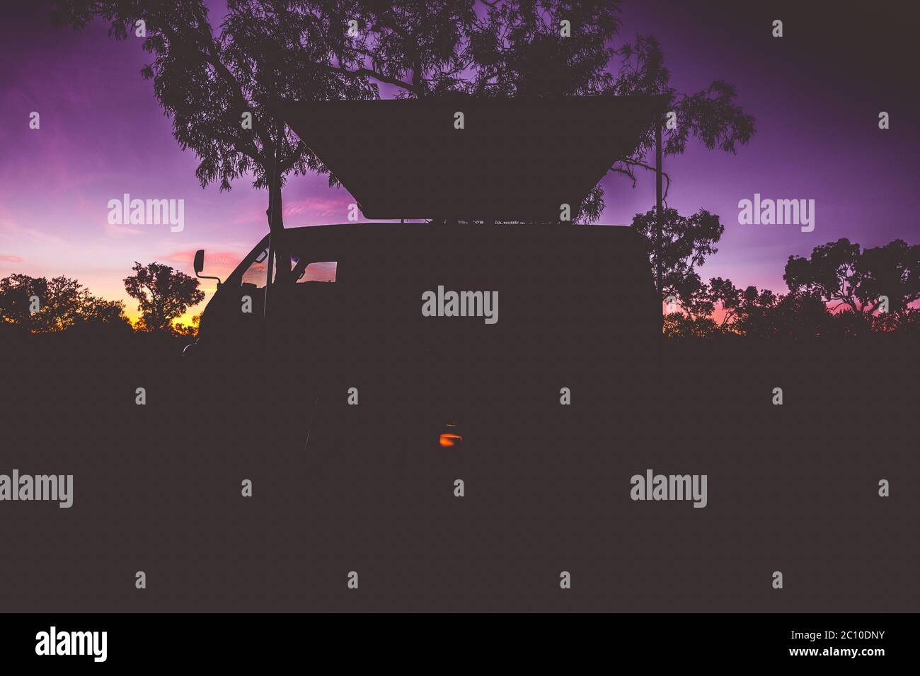 Sunset Vanlife Australien Stockfoto