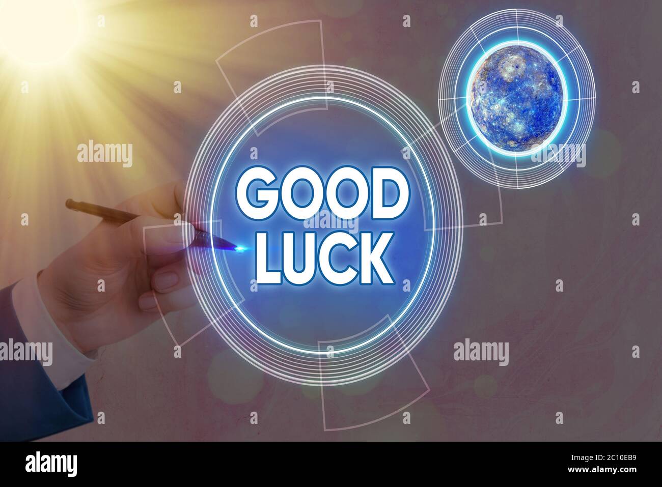 Konzeptionelle Handschrift zeigt viel Glück. Konzept Bedeutung Ausdruck Hoffnung für jemanden, um erfolgreich mit ihren Umständen Elemente dieses imag Stockfoto