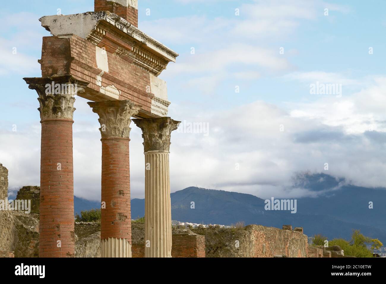 Ruinen und Überreste der Stadt Pompeji Italien Stockfoto