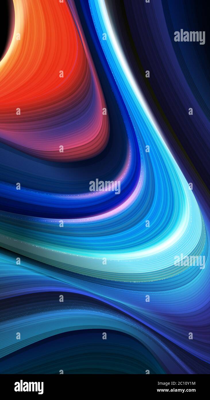 Ein abstrakter Hintergrund aus 3D-Wellenstreifen in Vektorgrafik, geeignet für einen mobilen Bildschirm, Telefon-Desktop, Landing Page, UI/UX und Wallpaper. Stock Vektor