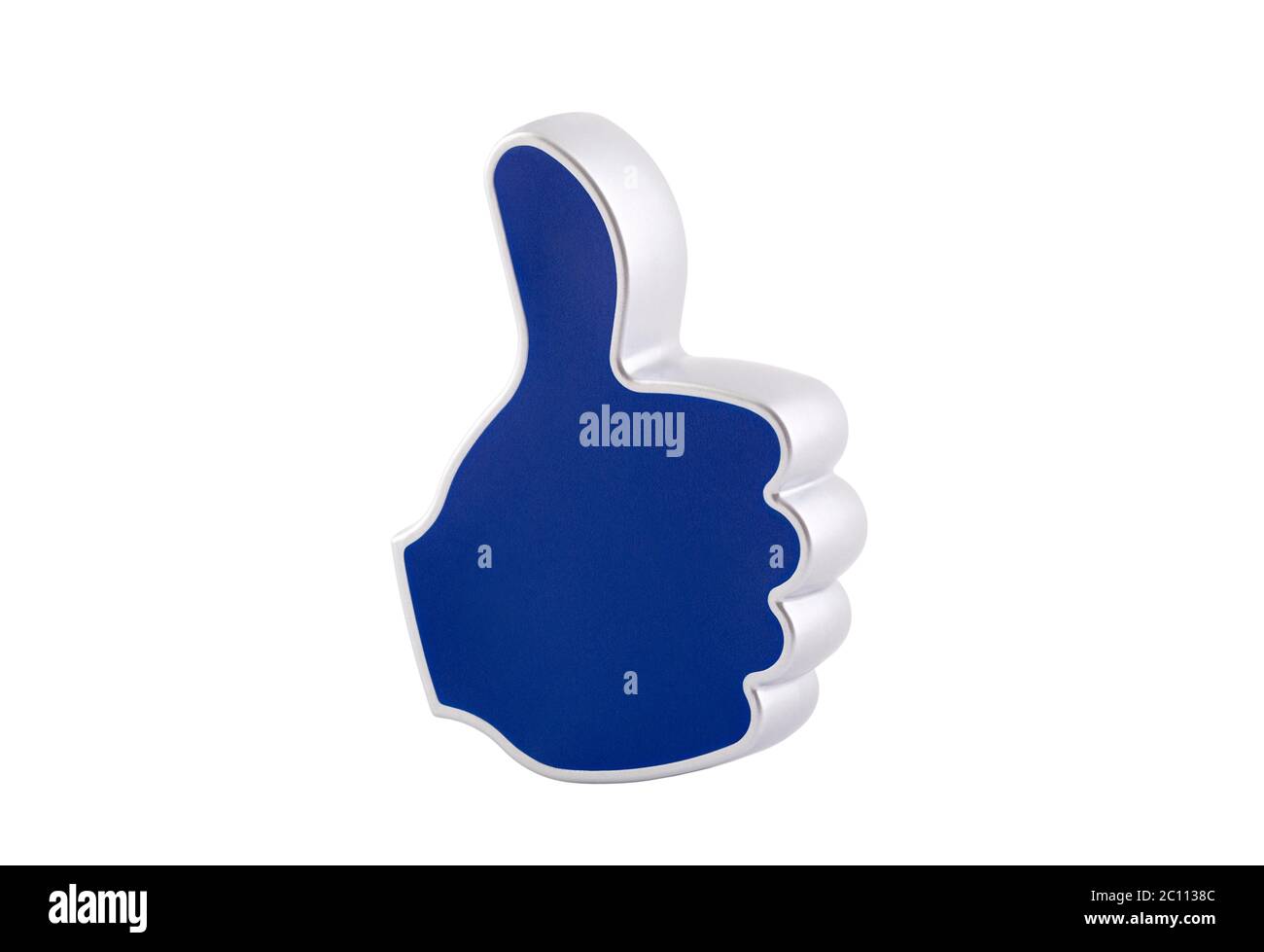 Thumb-up-Grafik auf weißem Hintergrund mit Beschneidungspfad isoliert Stockfoto