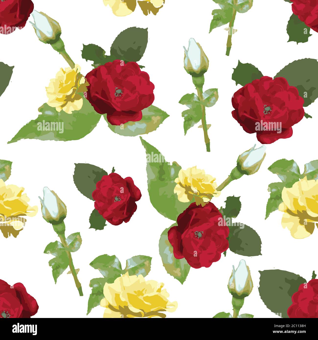 Rose Blumen nahtlose Muster-Design, Aquarell-Stil, Textil Mode Textur Stock Vektor