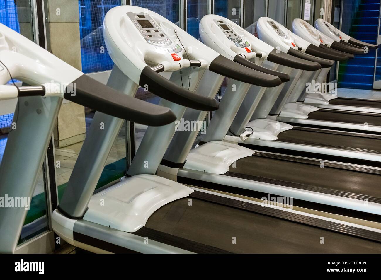 Fitnessraum in Fitness Club Stockfoto