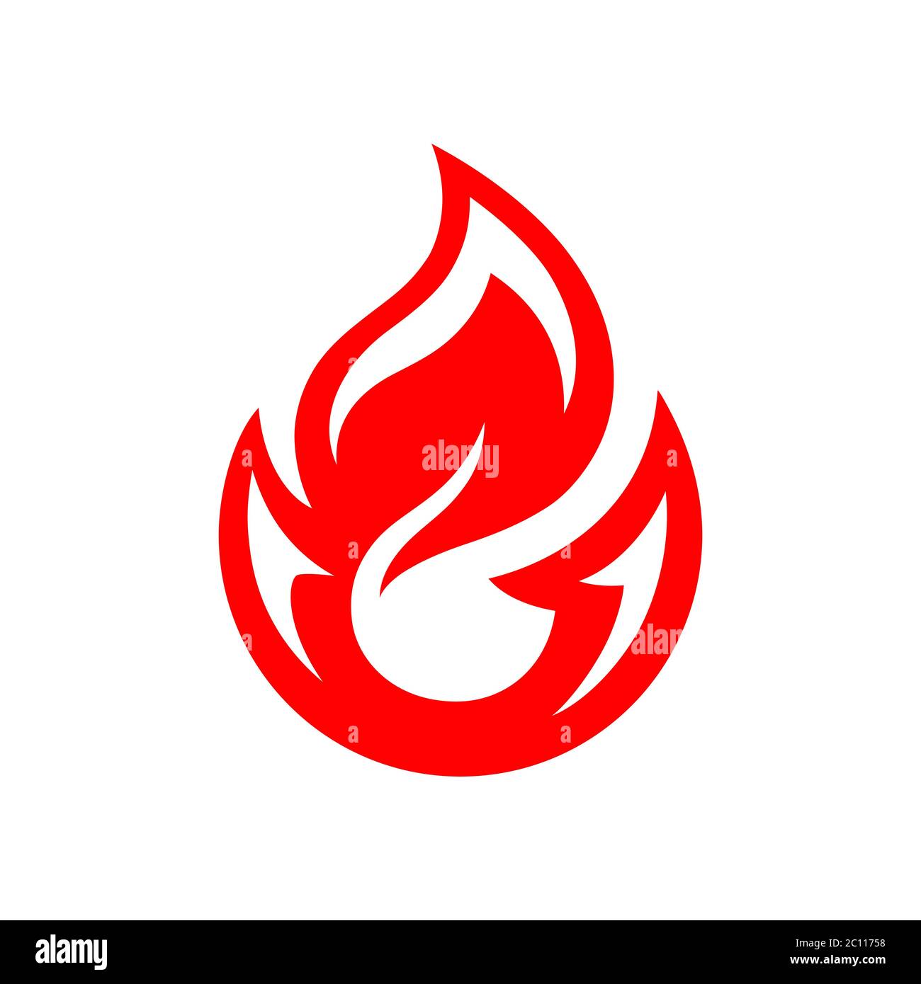 Symbol für den Feuervektor. Flame Silhouette isoliert auf weißem Hintergrund. Hot-Symbol. Website-Seite und Mobile App Design-Element. Stock Vektor
