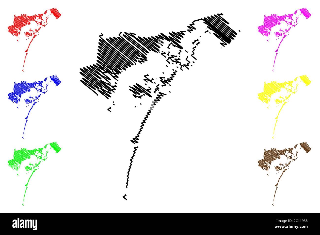 Venedig Stadt (Italienische Republik, Italien, Venetien) Karte Vektor-Illustration, Skizze Stadt Venezia Karte Stock Vektor